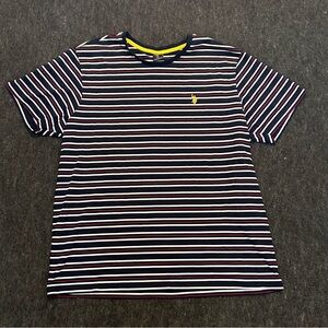 U.S Polo Assn. Men's Short Sleeve T-Shirt Blue Red Stripe Size XXL